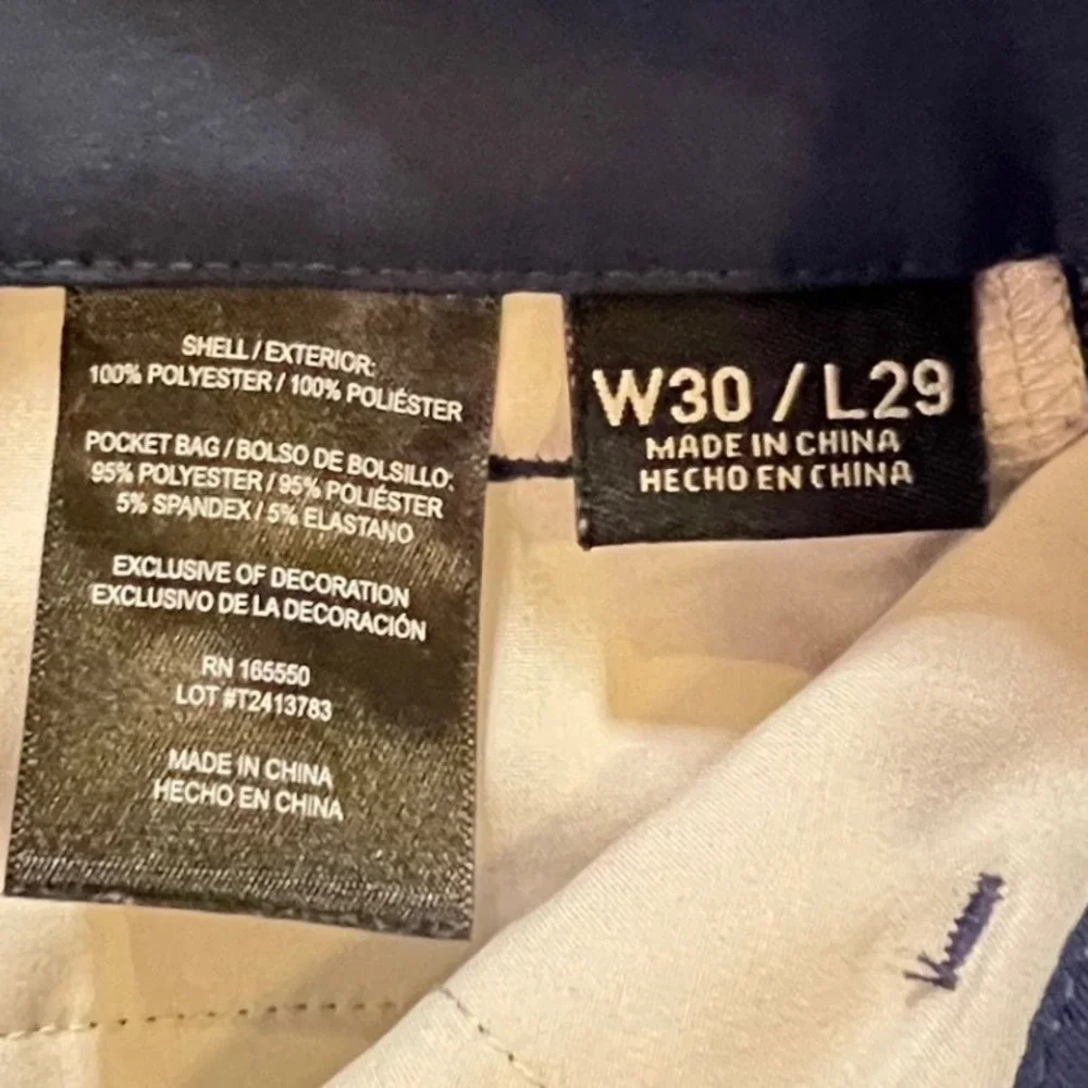 32 Degrees Cool Mens Pants Stretch Performance Navy Blue Size 30x29 Casual Golf